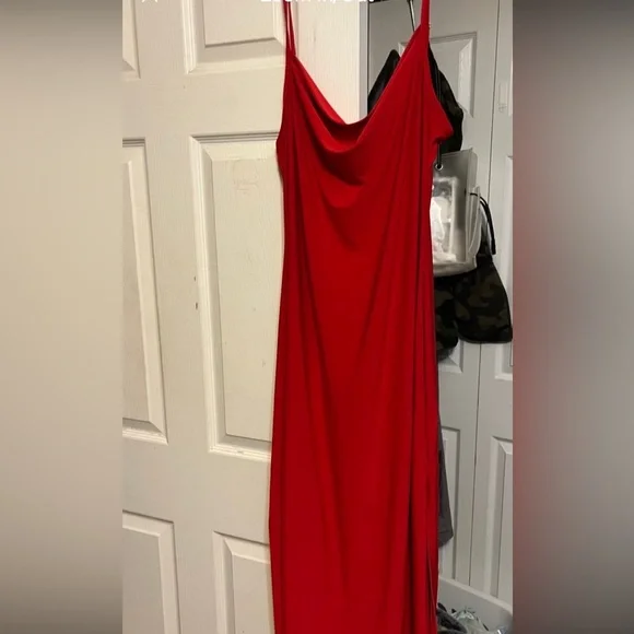 bebe Striking Red Midi Dress - Picture 2 of 4